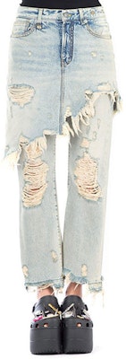 (W) R13 FW21 Jeans Azules con Remiendos Desgastados y Color Sólido. R13W0195200-LEYTON Lookbook (W) R13 FW21 Jeans Azules con Remiendos Desgastados y Color Sólido. R13W0195200-LEYTON