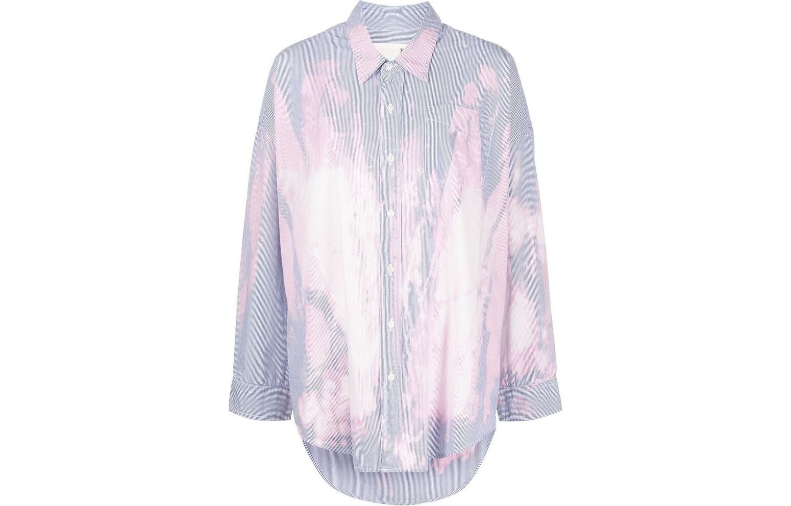 Order (W) R13 FW22 漂白條紋長袖休閒襯衫 女款 藍色 R13WR004R0230D