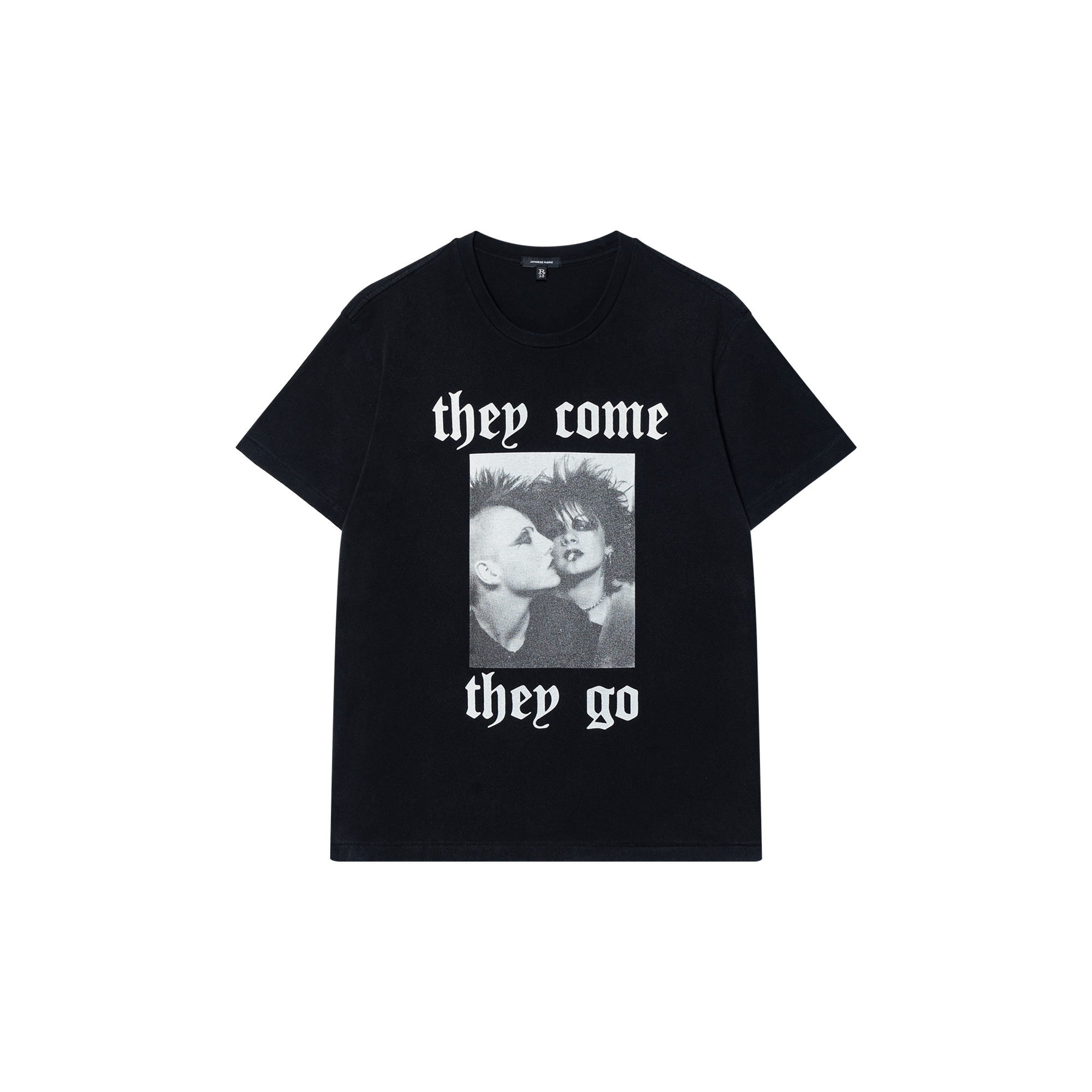 (Women) R13 FW22 Photo Letter Print Casual Black T-Shirt Women. R13WK001K080A