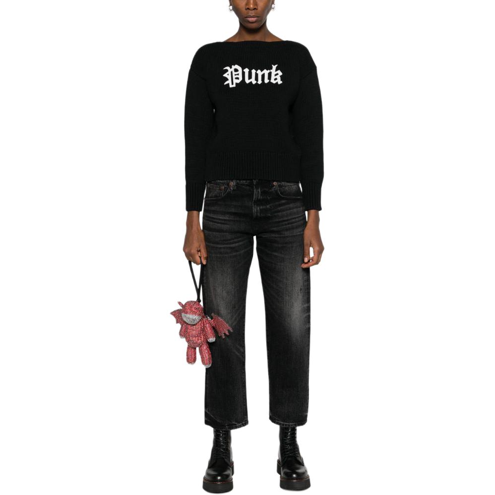 Lookbook (W) R13 FW23 黑色字母印花圓領長袖上衣 R13WY196-Y016A