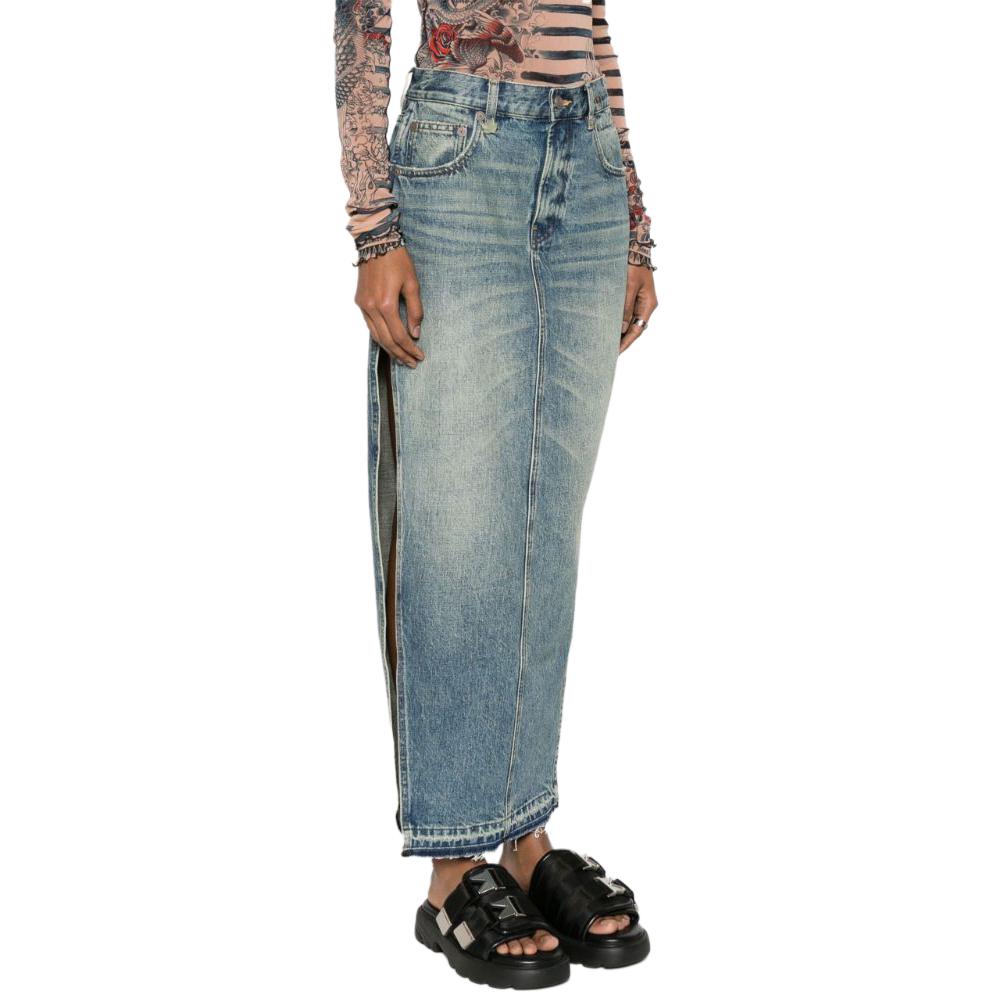 Purchase (W) R13 FW23 女款高腰開衩水洗丹寧長裙 靛藍色. R13WD102D173A