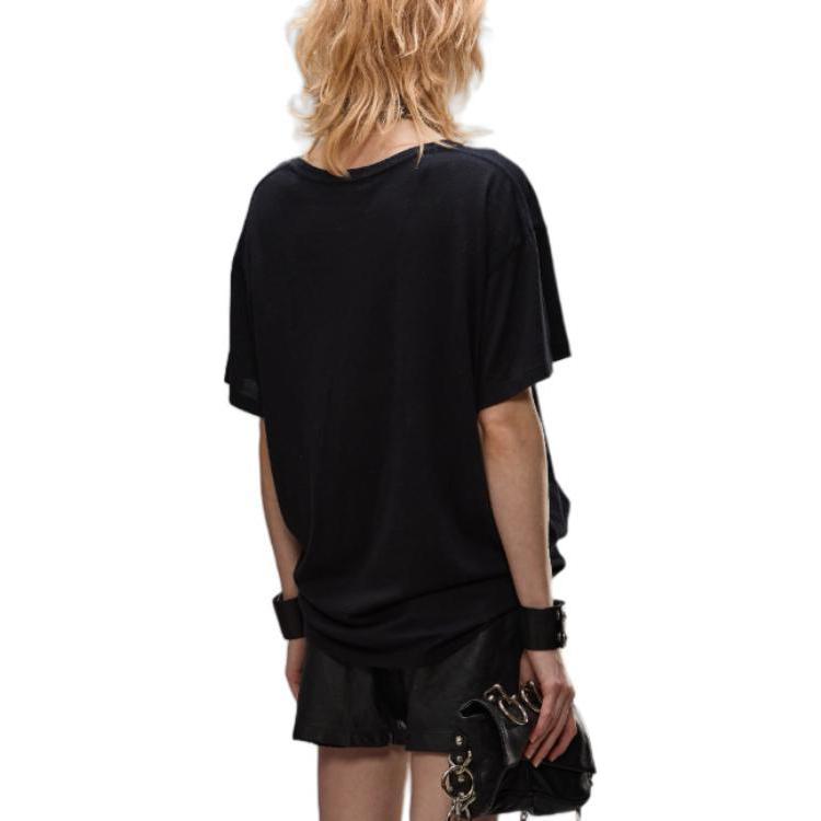 Details for (W) R13 FW24 黑色動物字母印花寬鬆版T恤 R13WK001K112B