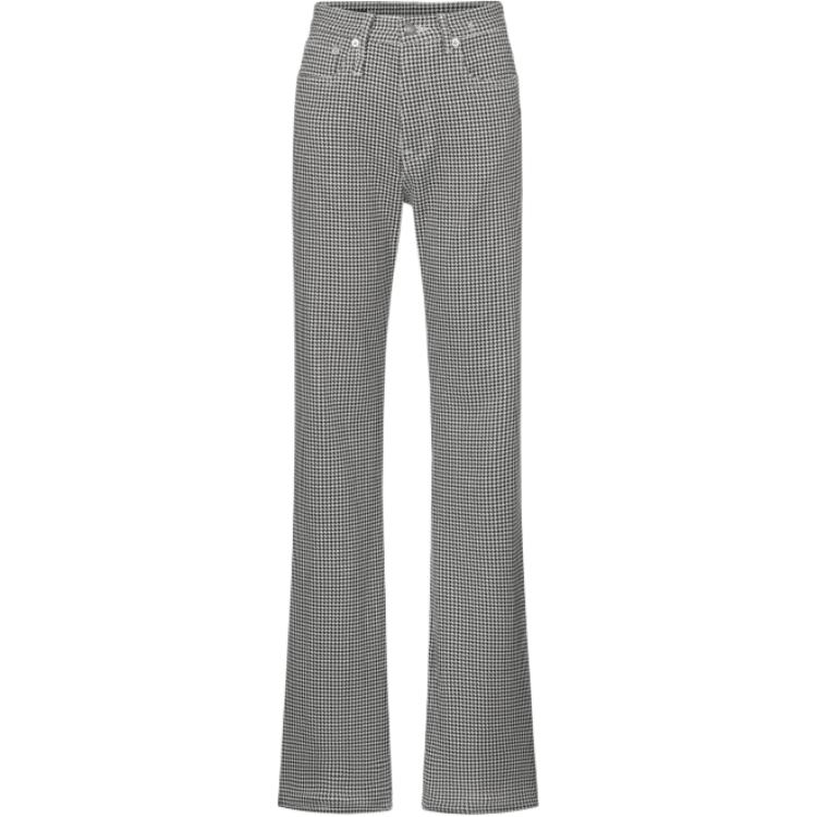 (Women) R13 FW24  Houndstooth Slim Flare Black Jeans. R13W7020-D238A