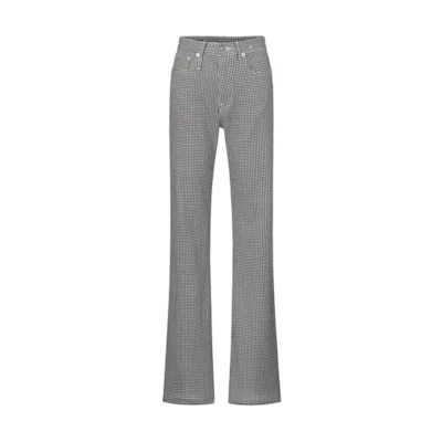 (Women) R13 FW24 Houndstooth Slim Flare Black Jeans. R13W7020-D238A