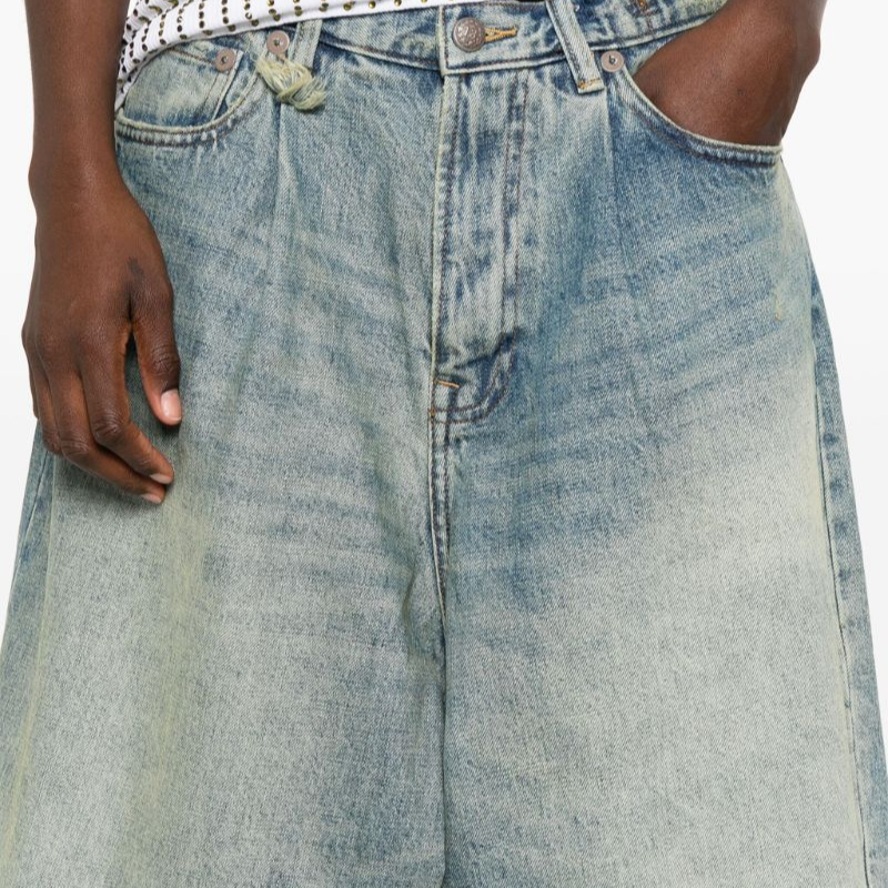 Details for (W) R13 FW24 水洗效果寬版牛仔短褲 靛藍 R13WD152-D206A