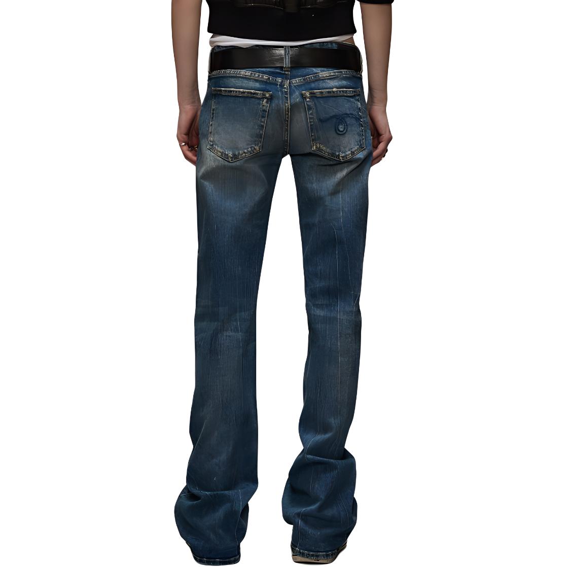 Lookbook (W) R13 FW24 洗水拉鍊口袋直筒牛仔褲 藍色 R13WD090-D081A