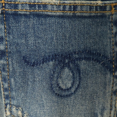 (W) R13 FW24 洗水拉鍊口袋直筒牛仔褲 藍色 R13WD090-D081A Details for (W) R13 FW24 洗水拉鍊口袋直筒牛仔褲 藍色 R13WD090-D081A