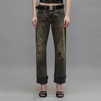 Lookbook (W) R13 FW24 仿舊低腰修身直筒牛仔褲 黑色 R13WD113-D233C