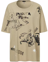 Order (W) R13 FW24 骷髏字母印花寬鬆卡其色T恤 R13WK141-001UU
