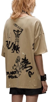 (W) R13 FW24 骷髏字母印花寬鬆卡其色T恤 R13WK141-001UU Details for (W) R13 FW24 骷髏字母印花寬鬆卡其色T恤 R13WK141-001UU