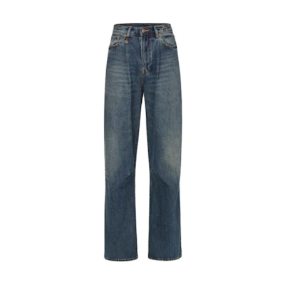 (Women) R13 FW24 Washed Vintage Zip Pocket Baggy Jeans Women Dawson Blue. R13WD146-D207A