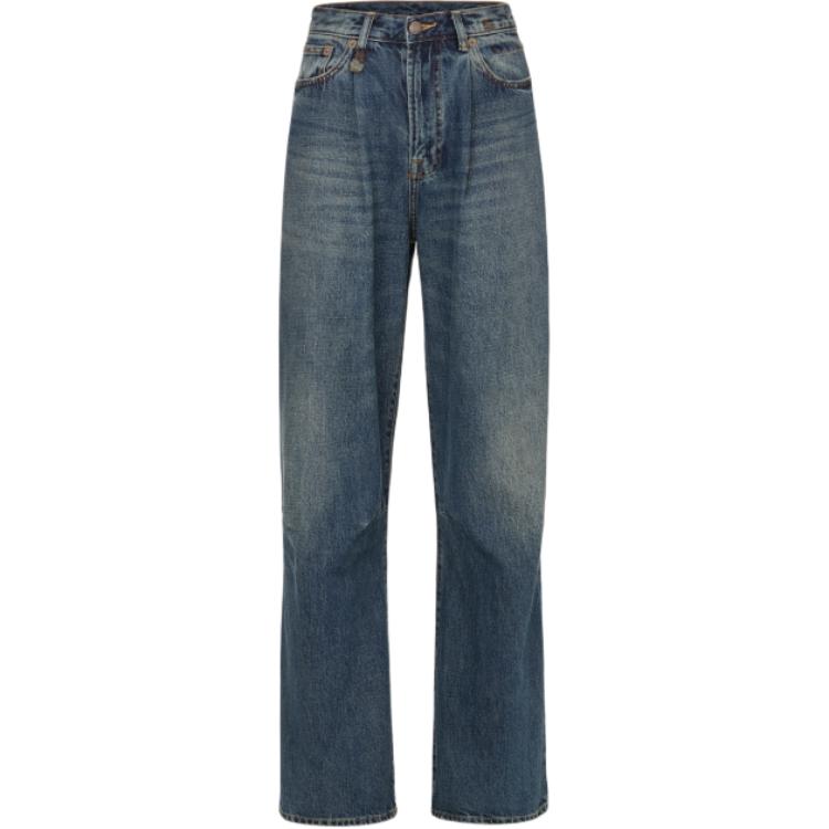 Order (W) R13 FW24 復古水洗拉鍊口袋寬鬆牛仔褲 女款 道森藍色 R13WD146-D207A