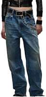 Shop (W) R13 FW24 復古水洗拉鍊口袋寬鬆牛仔褲 女款 道森藍色 R13WD146-D207A