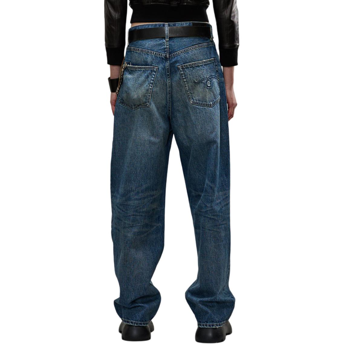 Purchase (W) R13 FW24 復古水洗拉鍊口袋寬鬆牛仔褲 女款 道森藍色 R13WD146-D207A