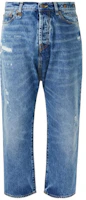 (Women) R13 High-Waisted Distressed Straight-Leg Cropped Jeans Women Blue R13W6452-969A (Women) R13 High-Waisted Distressed Straight-Leg Cropped Jeans Women Blue R13W6452-969A