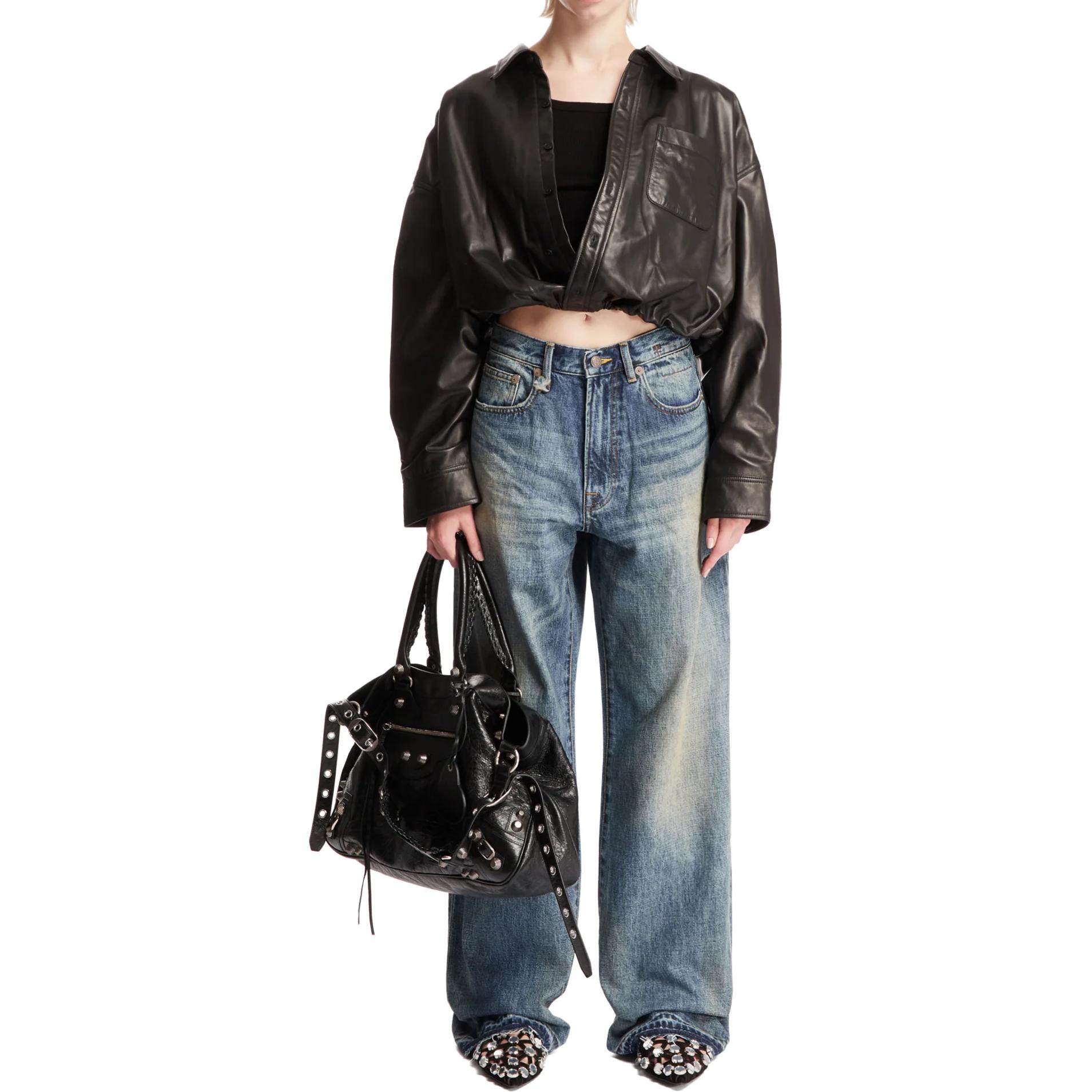 Purchase (W) R13 女生藍色牛仔低腰寬鬆直筒褲。 R13WD038-D213C