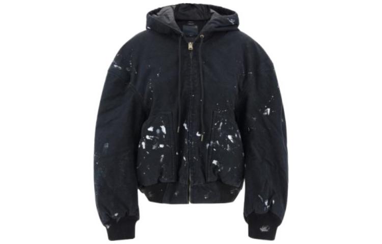 (Women) R13 Splatter Print Zip-Up Hoodie Jacket Women’s Black R13WR171R090D