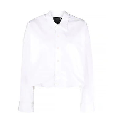 (Women) R13 SS22 White Long Sleeve Solid Color Collared Shirt R13W9421R080B-WHITE