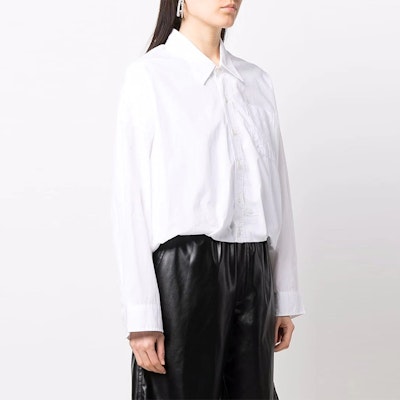 (W) R13 SS22 白色长袖纯色翻领衬衫 R13W9421R080B-WHITE Purchase (W) R13 SS22 白色长袖纯色翻领衬衫 R13W9421R080B-WHITE