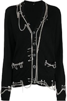 (Women) R13 SS23 Black V-Neck Long Sleeve Button-Up Knit Cardigan R13WY157Y016B (Women) R13 SS23 Black V-Neck Long Sleeve Button-Up Knit Cardigan R13WY157Y016B