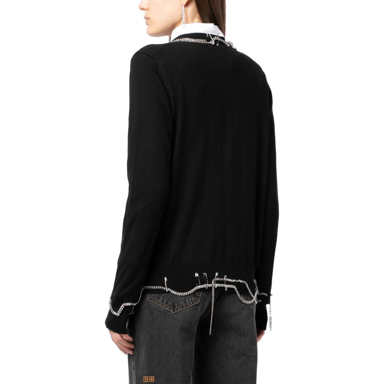 Purchase (W) R13 SS23 黑色V領長袖針織開襟衫 R13WY157Y016B