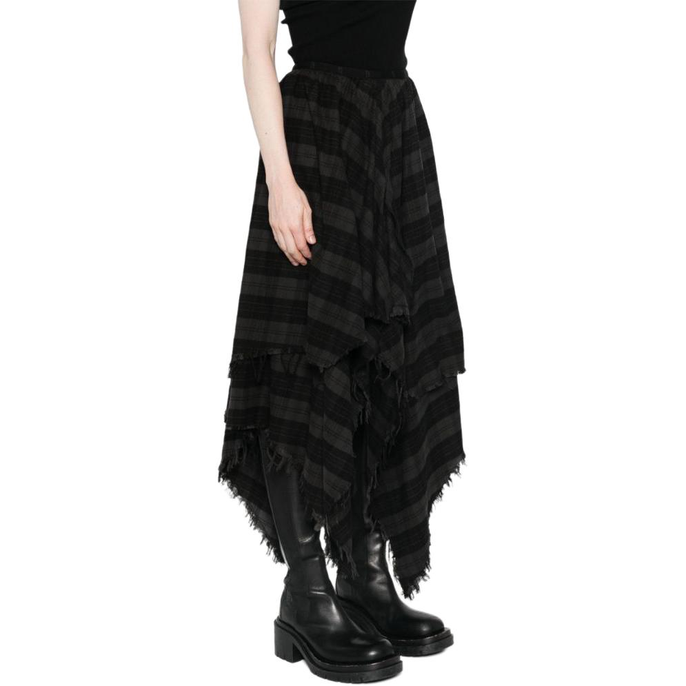 Purchase (W) R13 SS24 非對稱下擺黑色格紋長裙 彈性腰帶 R13WR321-R390B