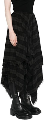(W) R13 SS24 非對稱下擺黑色格紋長裙 彈性腰帶 R13WR321-R390B Purchase (W) R13 SS24 非對稱下擺黑色格紋長裙 彈性腰帶 R13WR321-R390B