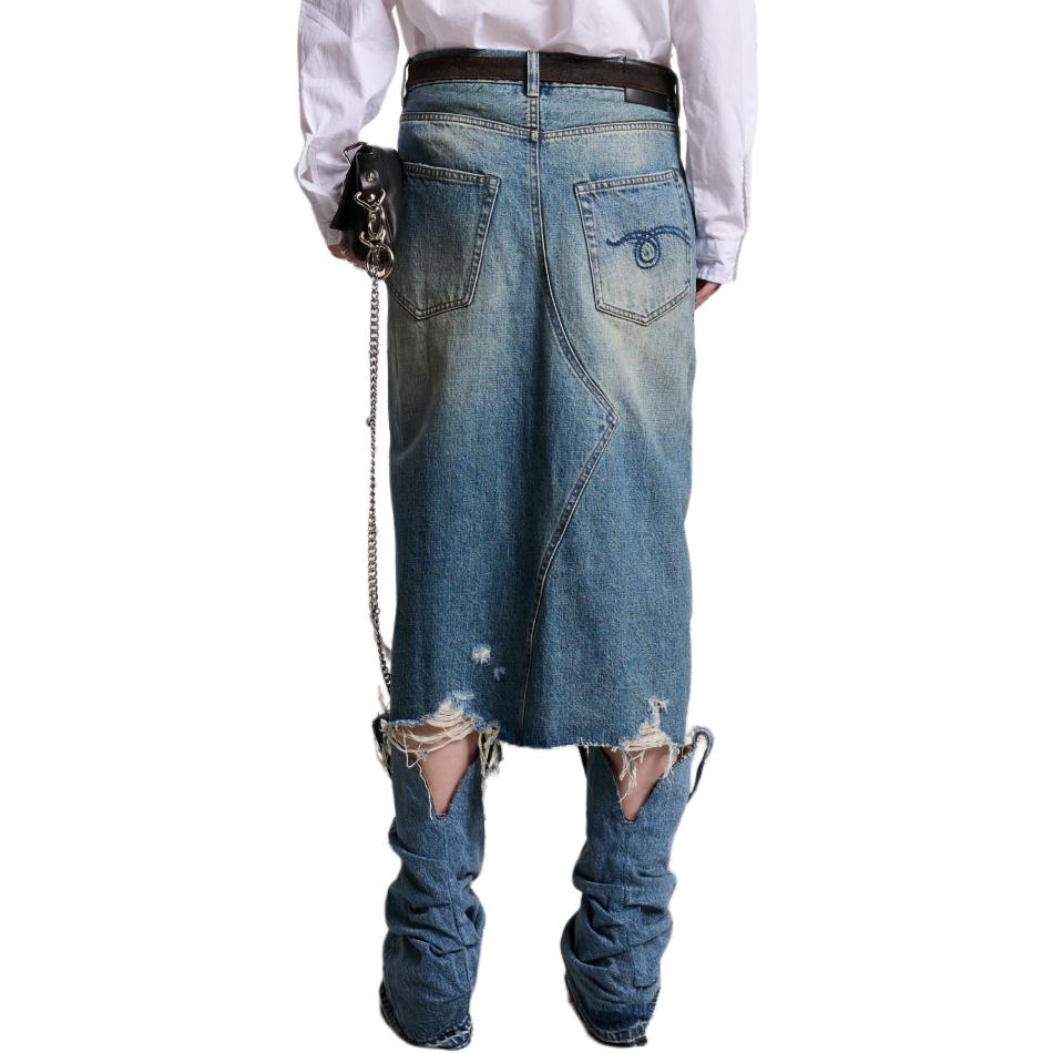 Shop (W) R13 SS24 仿舊寬鬆丹寧長裙 克林頓藍 R13WD100-D173D