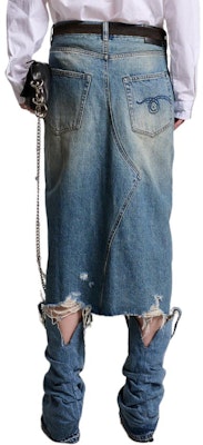 (W) R13 SS24 仿舊寬鬆丹寧長裙 克林頓藍 R13WD100-D173D Shop (W) R13 SS24 仿舊寬鬆丹寧長裙 克林頓藍 R13WD100-D173D