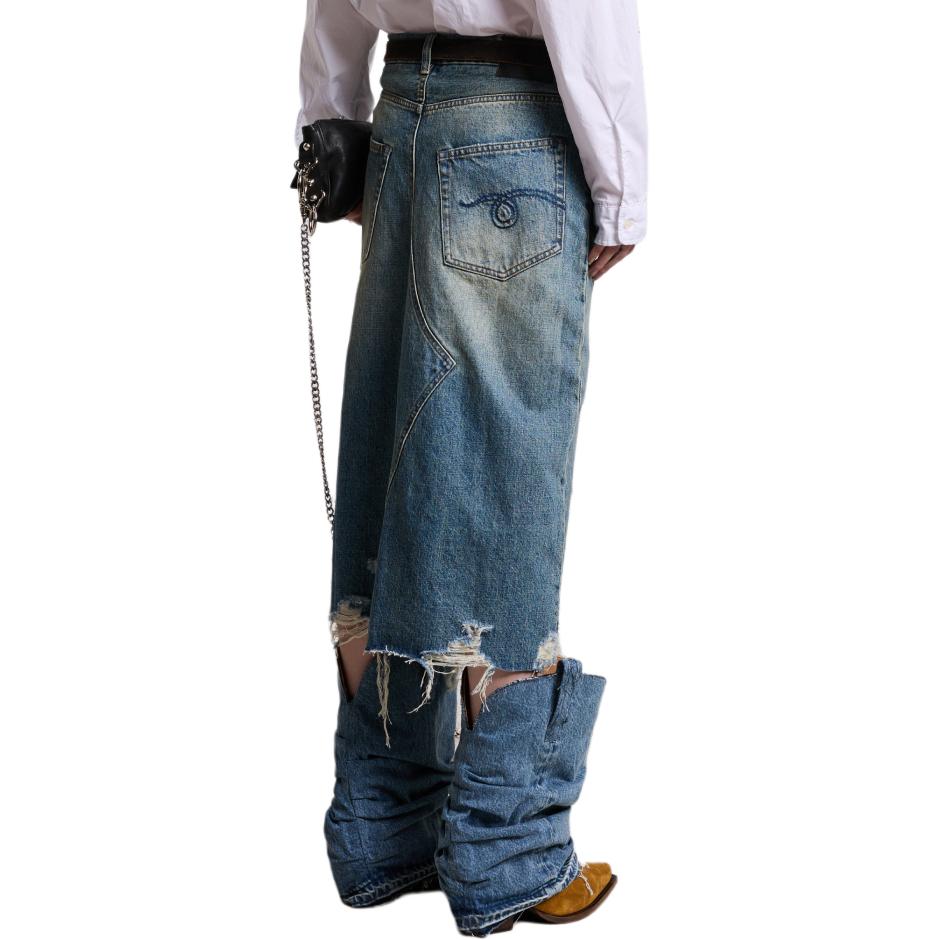 Purchase (W) R13 SS24 仿舊寬鬆丹寧長裙 克林頓藍 R13WD100-D173D