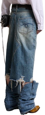 (W) R13 SS24 仿舊寬鬆丹寧長裙 克林頓藍 R13WD100-D173D Purchase (W) R13 SS24 仿舊寬鬆丹寧長裙 克林頓藍 R13WD100-D173D