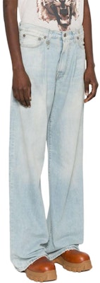 (W) R13 SS24 연청 데님 진 - 백로고 & 지퍼 디테일. R13W3147 Purchase (W) R13 SS24 연청 데님 진 - 백로고 & 지퍼 디테일. R13W3147