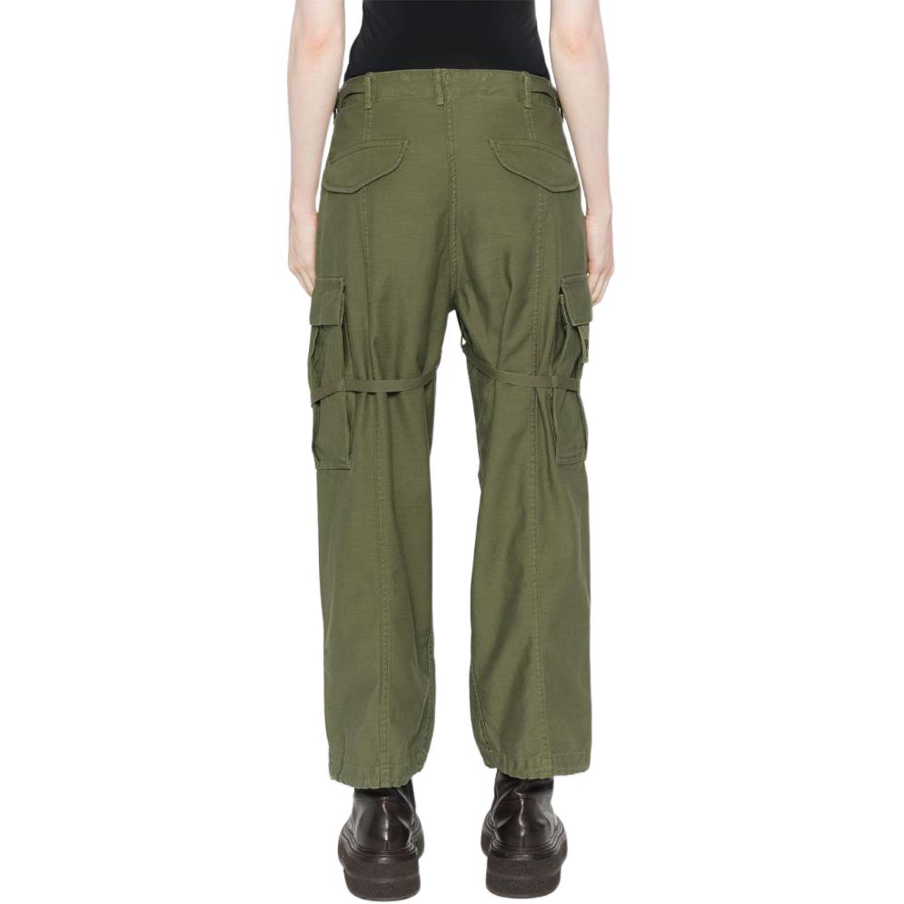 Shop (W) Pantalones Cargo Rectos R13 SS24 Verde Oliva con Múltiples Bolsillos. R13WR320-D091A