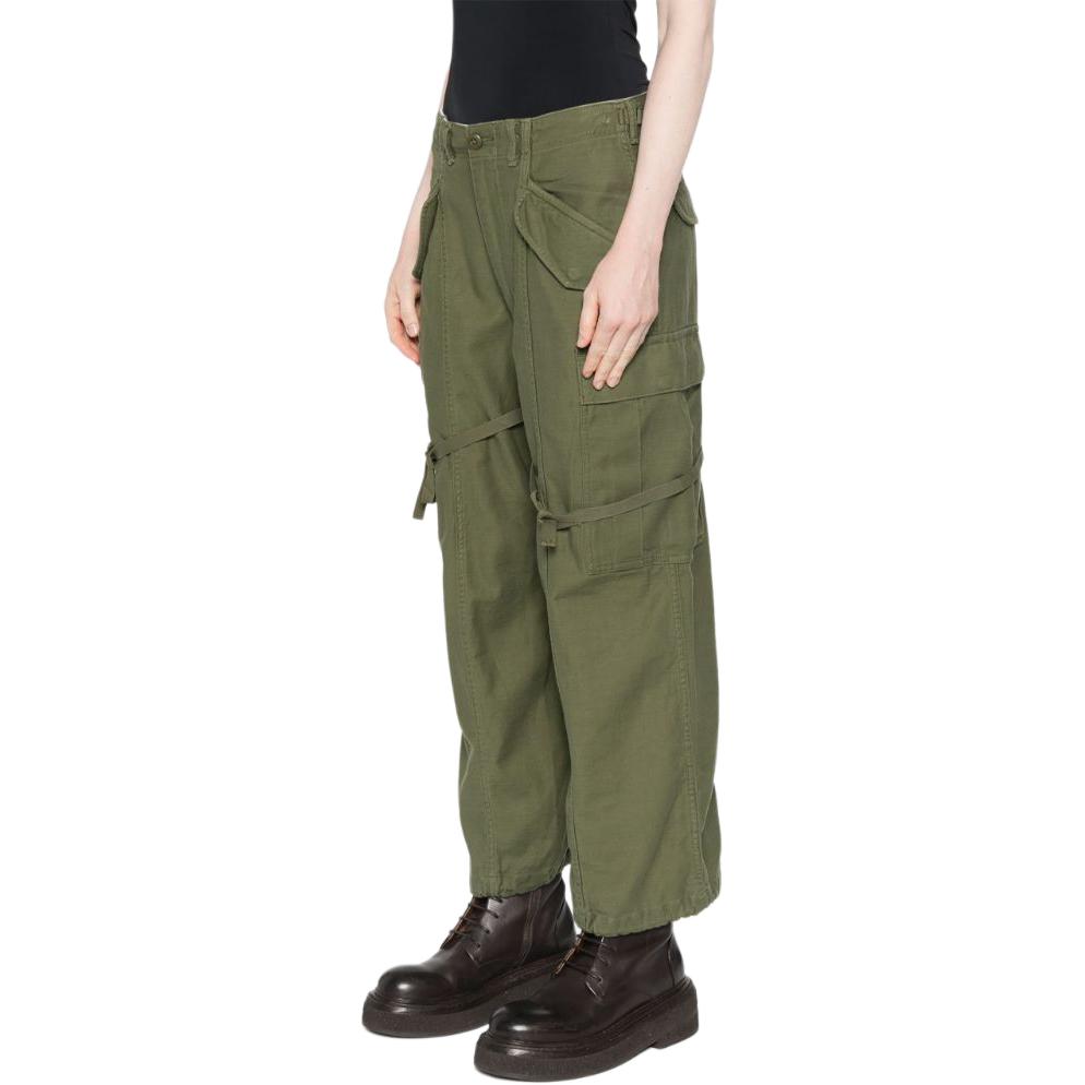 Purchase (W) Pantalones Cargo Rectos R13 SS24 Verde Oliva con Múltiples Bolsillos. R13WR320-D091A