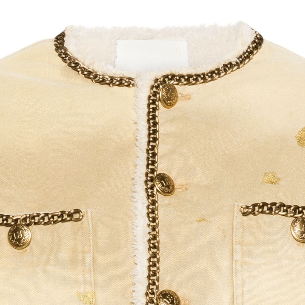 Details for (W) R13 SS24 Jaket Pendek Longgar Khaki dengan Corak Percikan Cat. R13WD101