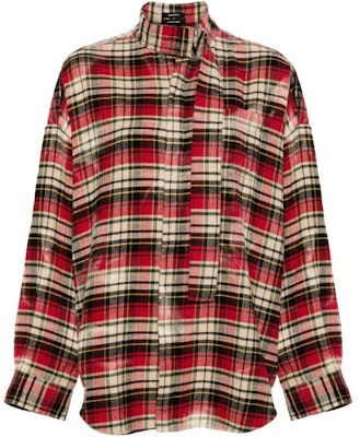 (W) R13 SS24 紅色格紋領帶扣襯衫 寬鬆長袖上衣。 R13WR237R343B Buy (W) R13 SS24 紅色格紋領帶扣襯衫 寬鬆長袖上衣。 R13WR237R343B