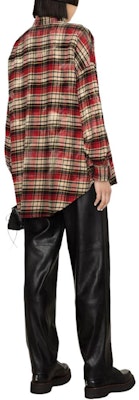 (W) R13 SS24 紅色格紋領帶扣襯衫 寬鬆長袖上衣。 R13WR237R343B Shop (W) R13 SS24 紅色格紋領帶扣襯衫 寬鬆長袖上衣。 R13WR237R343B