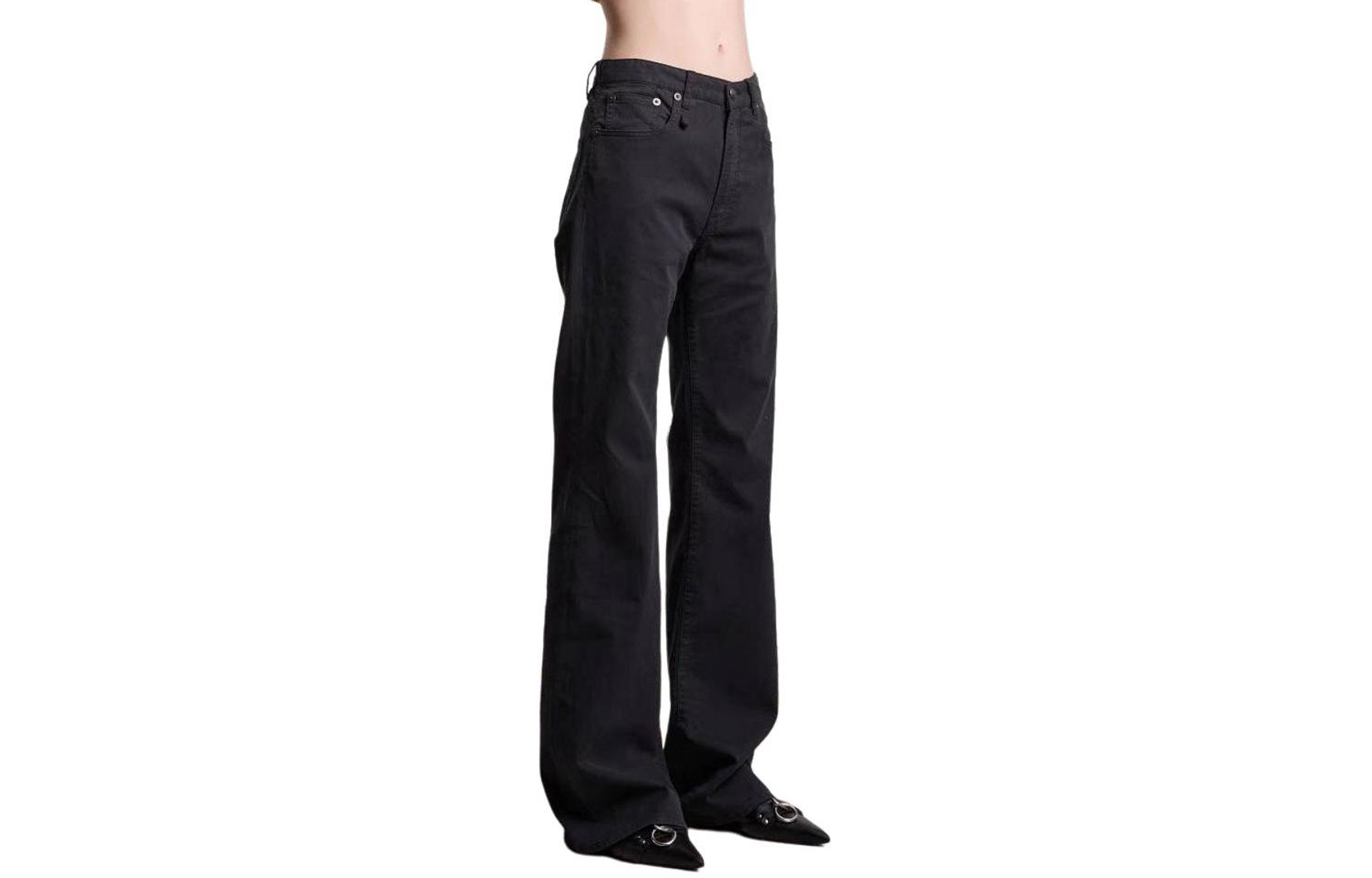 (Women) R13 SS24  Slim Fit Black Flared Straight Leg Jeans. R13W7020-D183A