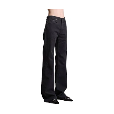 (Women) R13 SS24 Slim Fit Black Flared Straight Leg Jeans. R13W7020-D183A