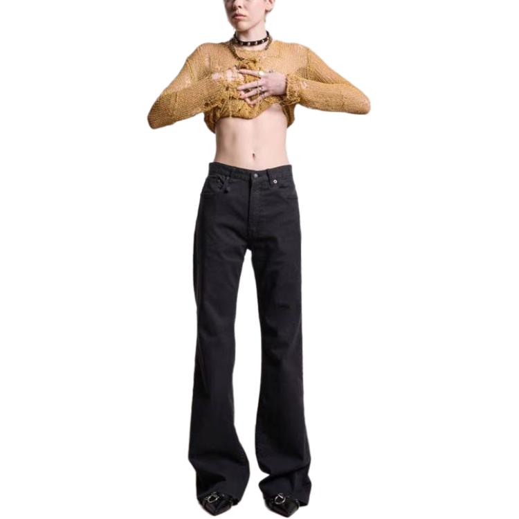 Purchase (W) R13 SS24 修身黑色喇叭直筒牛仔褲。 R13W7020-D183A