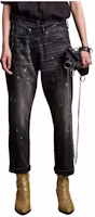 (Women) R13 SS24 Washed Black Splatter Paint Denim Jeans R13W2048-D175C (Women) R13 SS24 Washed Black Splatter Paint Denim Jeans R13W2048-D175C