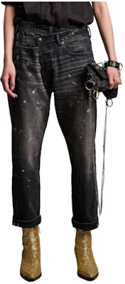 (Women) R13 SS24 Washed Black Splatter Paint Denim Jeans R13W2048-D175C Buy (Women) R13 SS24 Washed Black Splatter Paint Denim Jeans R13W2048-D175C
