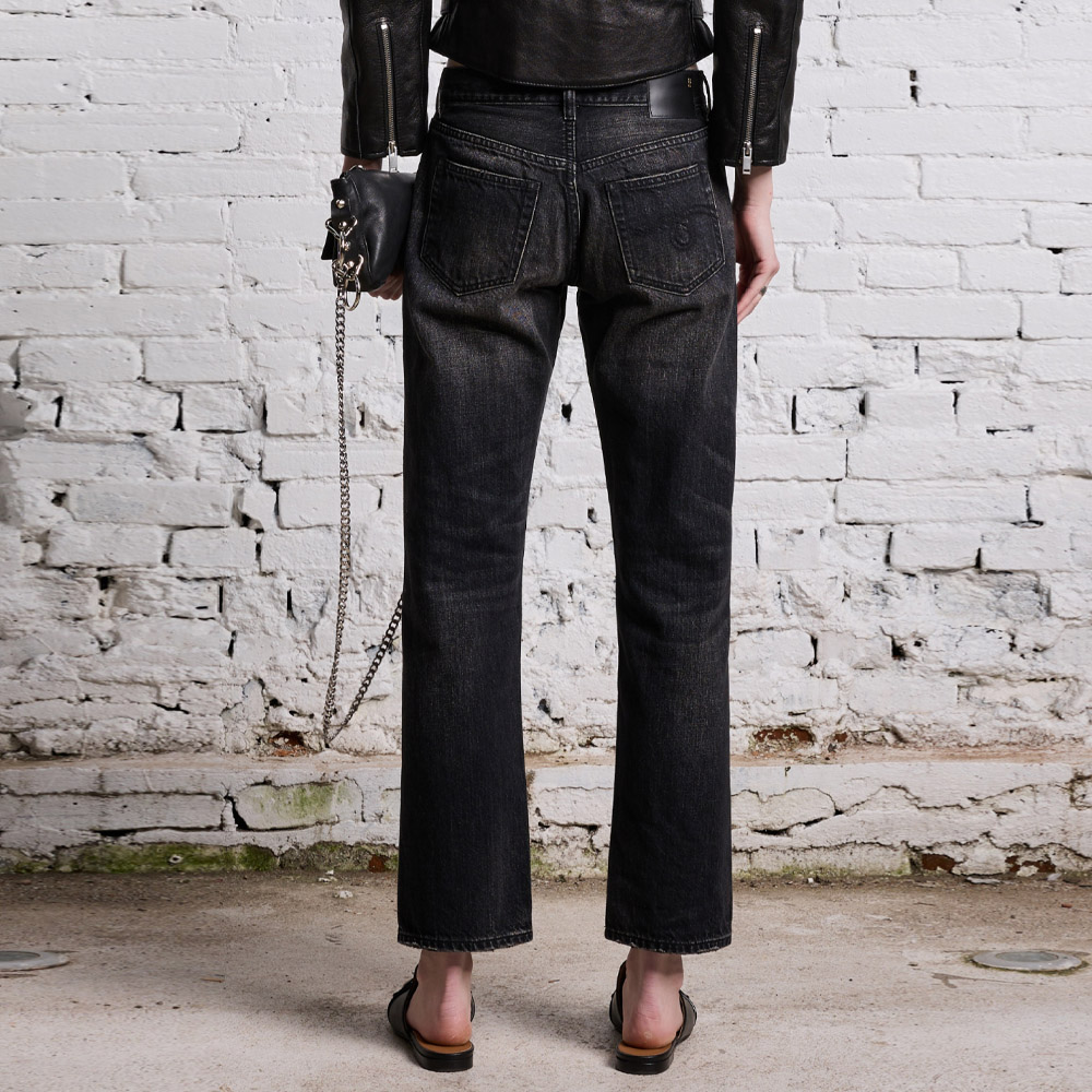 Shop (W) R13 SS24 워시드 루즈 핏 스트레이트 레그 진. R13WD103-D175A