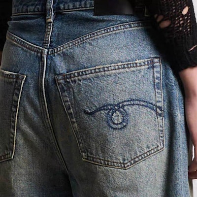 (W) R13 SS24 仿舊寬鬆直筒九分牛仔褲 克林頓藍色。 R13WD046-D173A Details for (W) R13 SS24 仿舊寬鬆直筒九分牛仔褲 克林頓藍色。 R13WD046-D173A