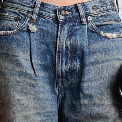 (W) R13 SS24 仿舊寬鬆直筒九分牛仔褲 克林頓藍色。 R13WD046-D173A Cheap (W) R13 SS24 仿舊寬鬆直筒九分牛仔褲 克林頓藍色。 R13WD046-D173A