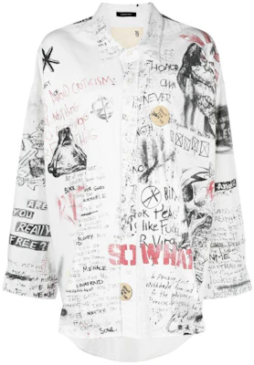 (Women) R13 SS24 White Sketch Print Button-Up Long-Sleeve Shirt R13WR004R316B Buy (Women) R13 SS24 White Sketch Print Button-Up Long-Sleeve Shirt R13WR004R316B