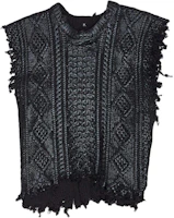 (Women) R13 SS24 Black Loose Fit Solid Cable Knit Sleeveless Vest R13WY228-Y170A (Women) R13 SS24 Black Loose Fit Solid Cable Knit Sleeveless Vest R13WY228-Y170A