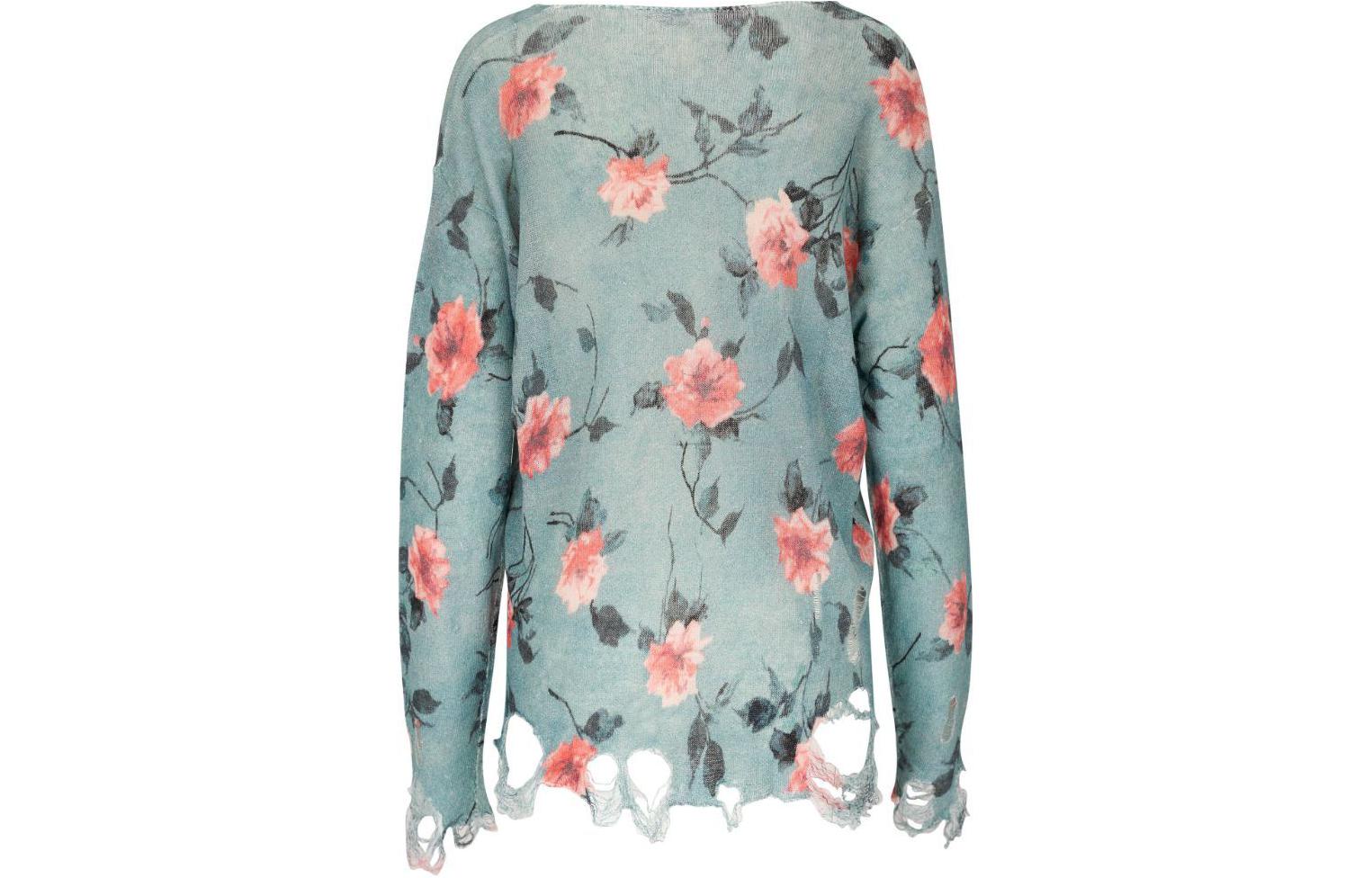 Lookbook (W) R13 SS24 花卉印花圓領針織毛衣 淺藍色 R13WY212Y127BBLU