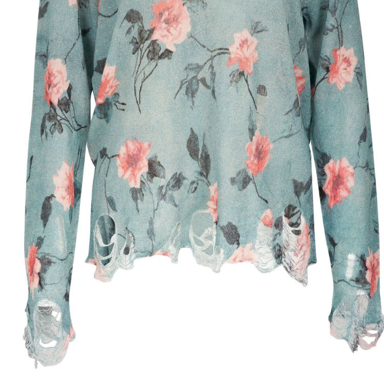 Details for (W) R13 SS24 花卉印花圓領針織毛衣 淺藍色 R13WY212Y127BBLU