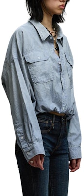 (W) R13 SS24 漸層寬版短版泡泡袖襯衫 女款 復古藍 R13WD268-D228A Details for (W) R13 SS24 漸層寬版短版泡泡袖襯衫 女款 復古藍 R13WD268-D228A